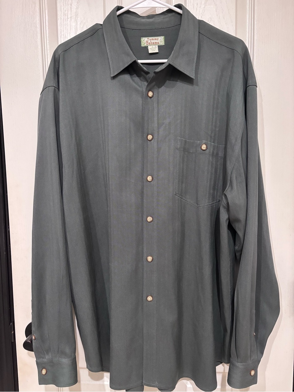 Tommy Bahama Slate Green Long-Sleeve Button-Down Shirt